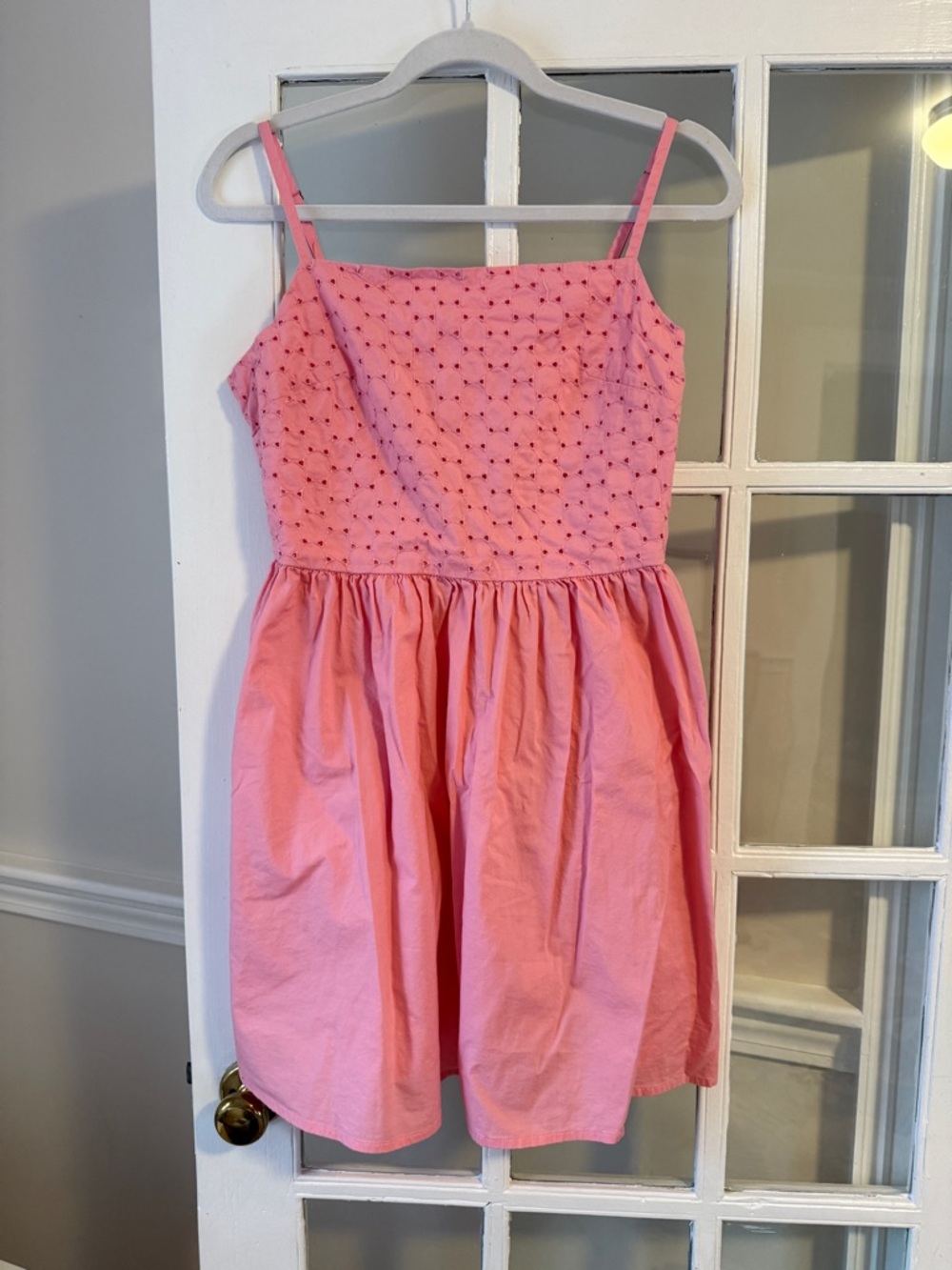 GAP Pink Spaghetti-Strap Dress with Embroidered Bodice